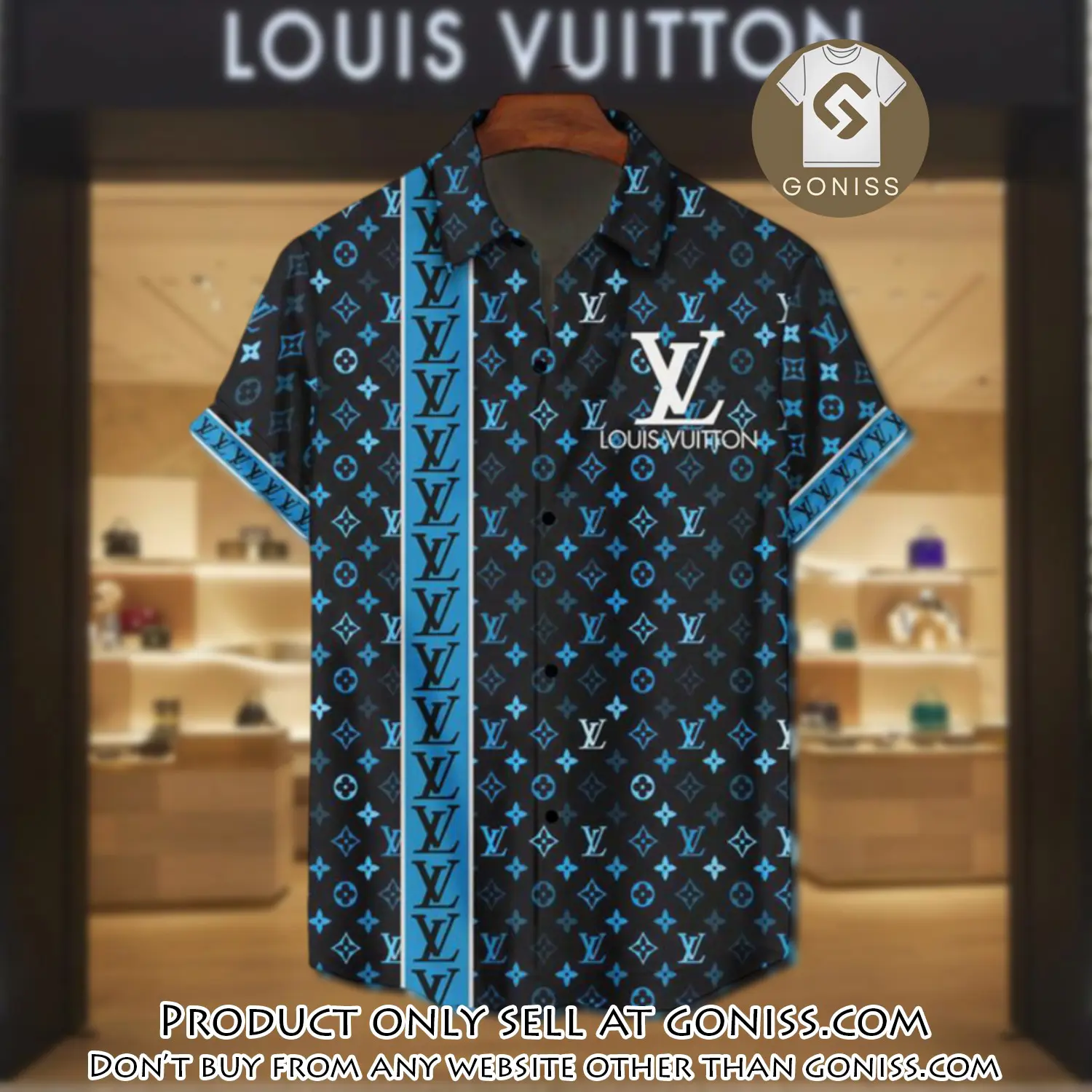 Lv louis vuitton luxury hawaiian shirt & short set lhs1195 gn5733915